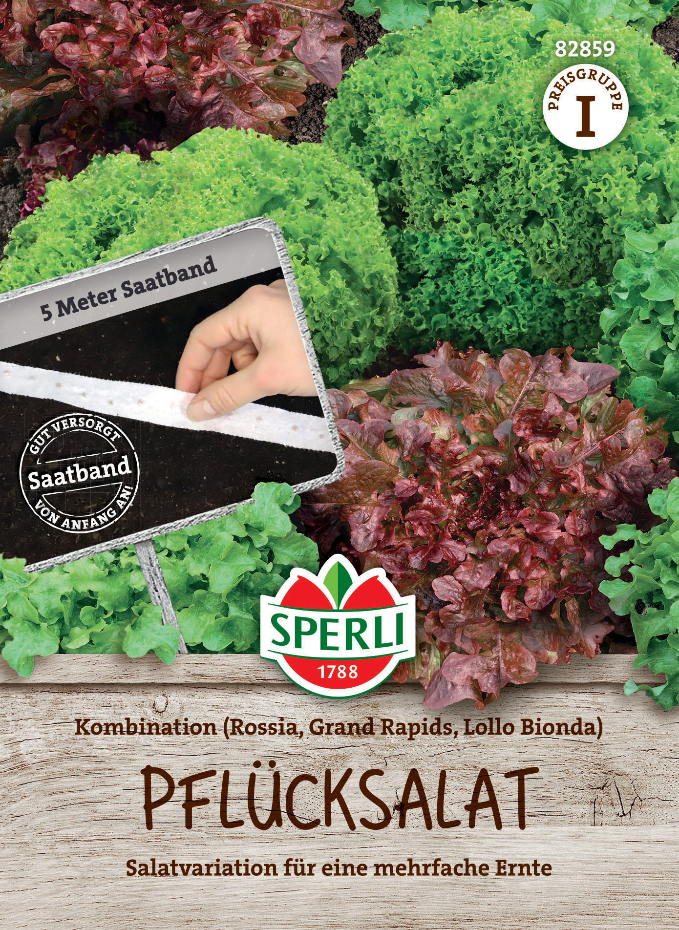 Pflücksalat Kombination, Saatband