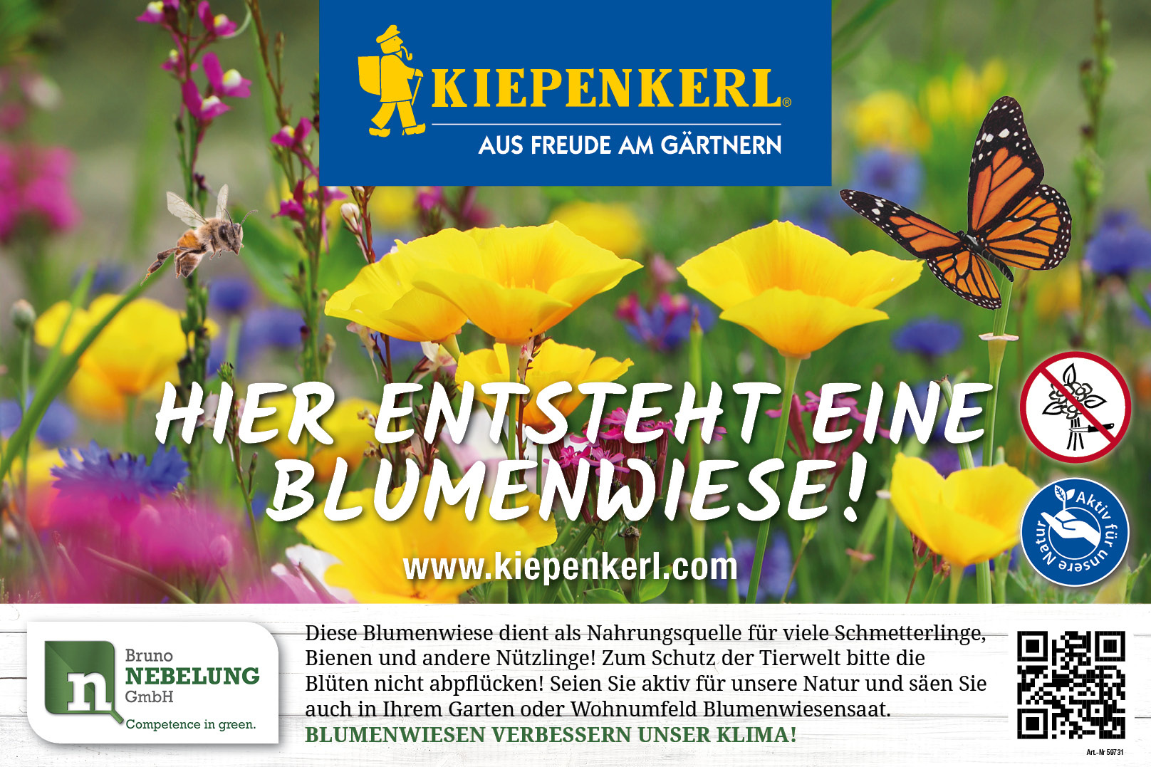 Kiepenkerl Werbeschild Blumenwiese