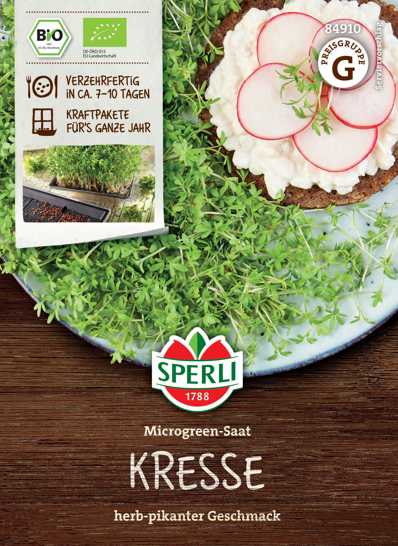 BIO Microgreen-Saat Kresse