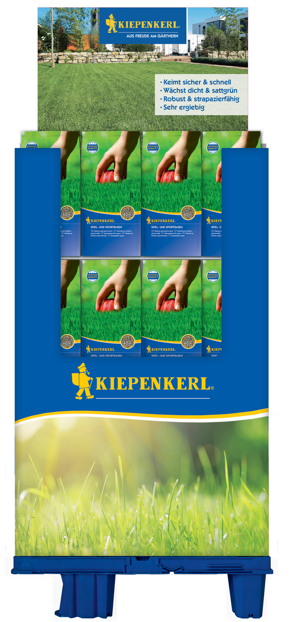 2025 - Frühjahr - Kiepenkerl Spiel- u. Sport-Rasen 1kg im 1/4-Palettendisplay - 75St.