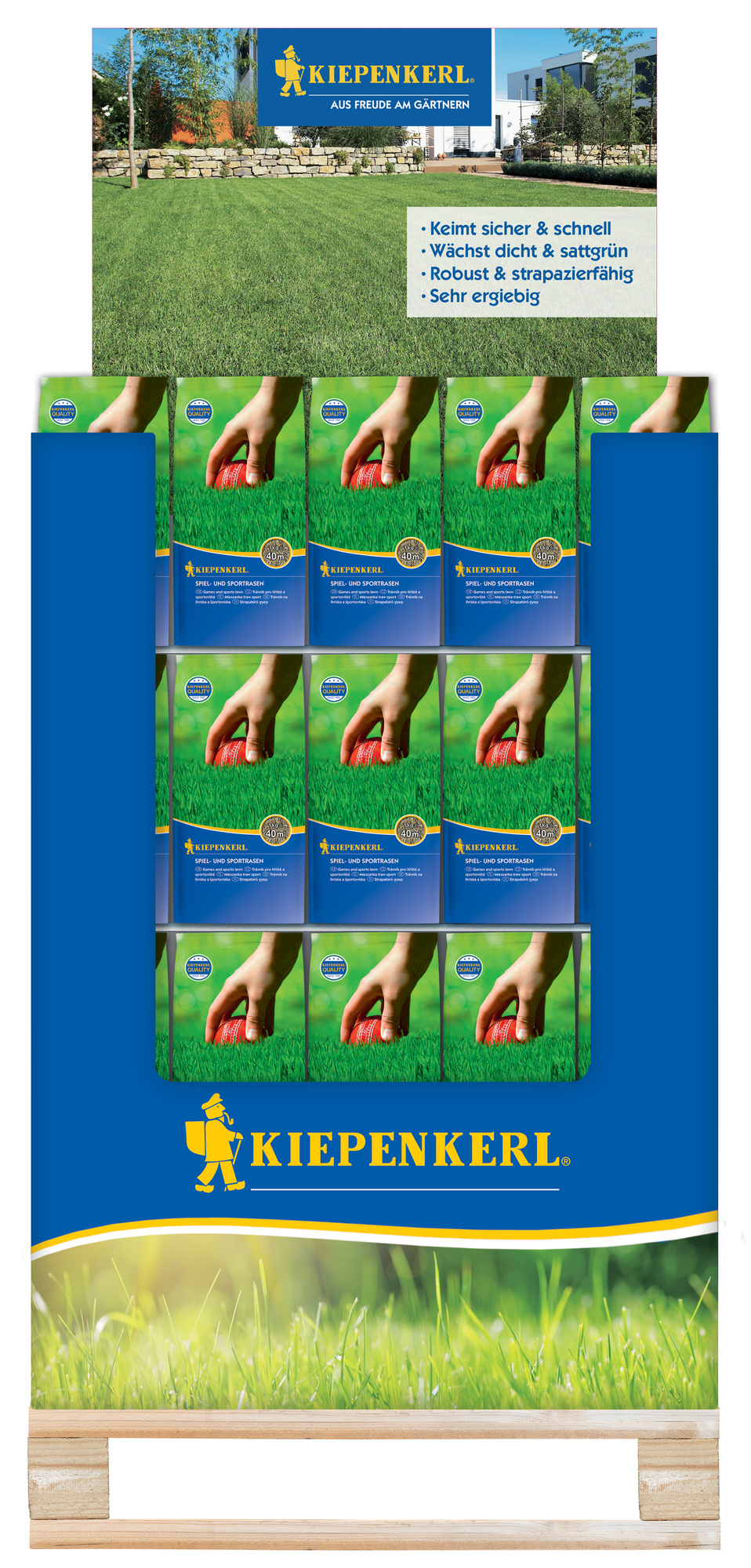 2025 - Frühjahr - Kiepenkerl Spiel- u. Sport-Rasen 1kg im 1/2-Palettendisplay - 150St.