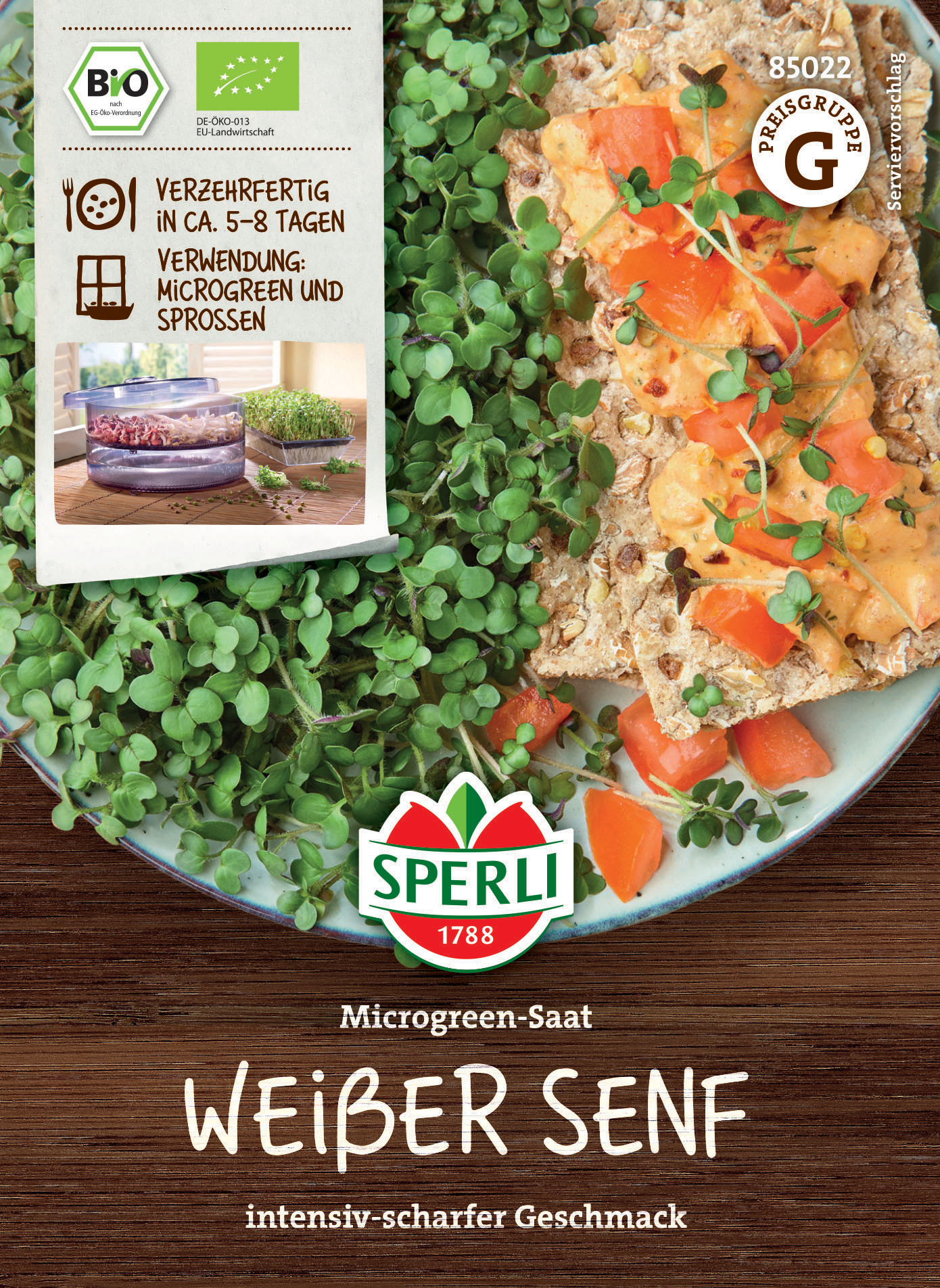 BIO Microgreen-Saat Weißer Senf