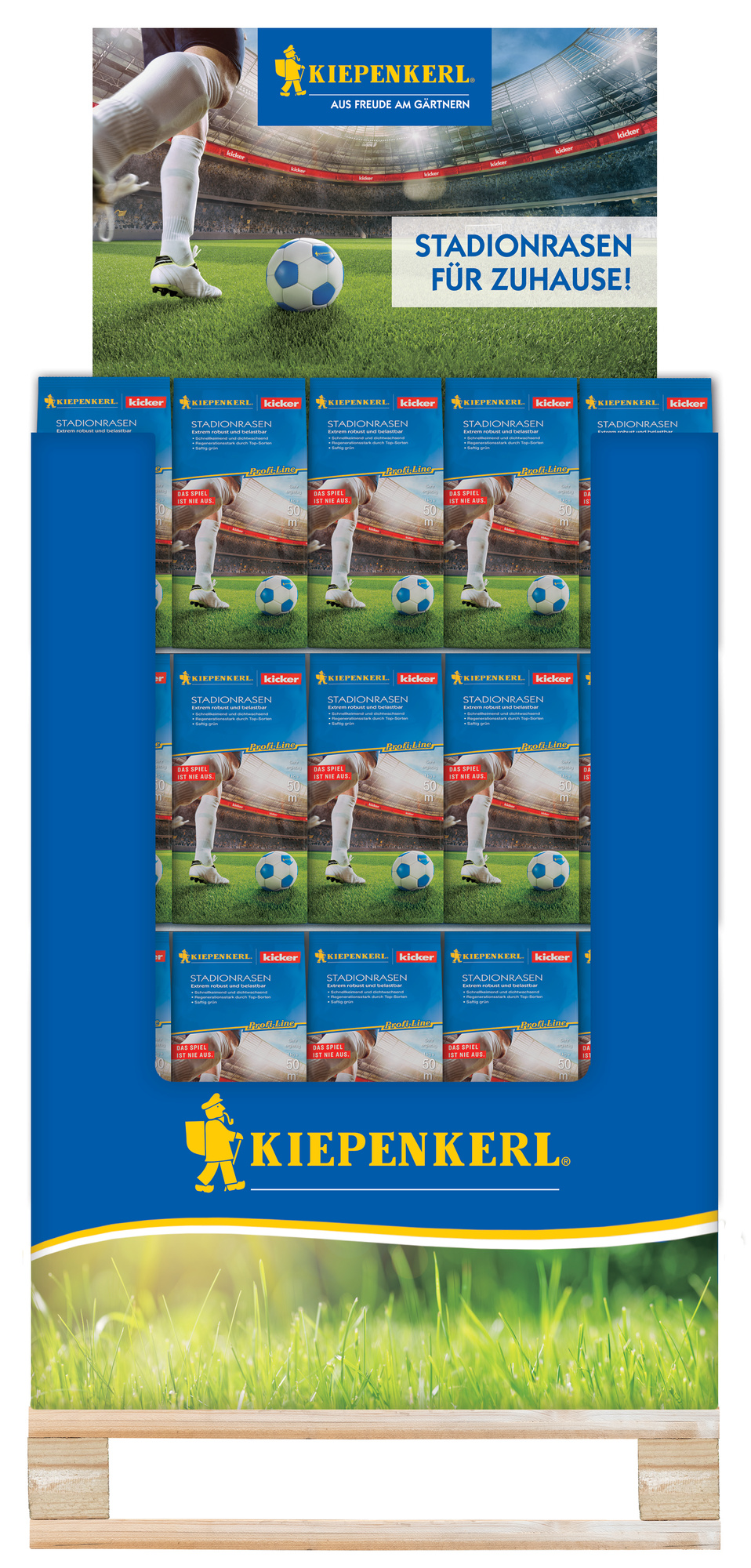 2025 - Frühjahr - Kiepenkerl-kicker Stadionrasen Mono-Display 150St.