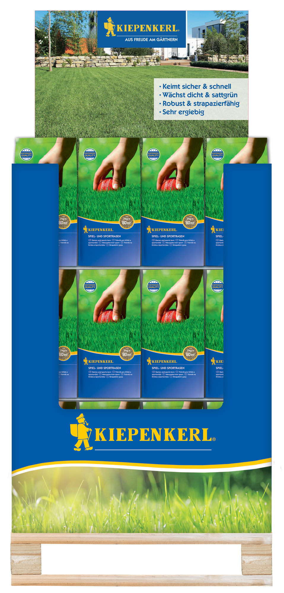 2025 - Frühjahr - Kiepenkerl Spiel- u. Sport-Rasen 2kg im 1/2-Palettendisplay - 75St.