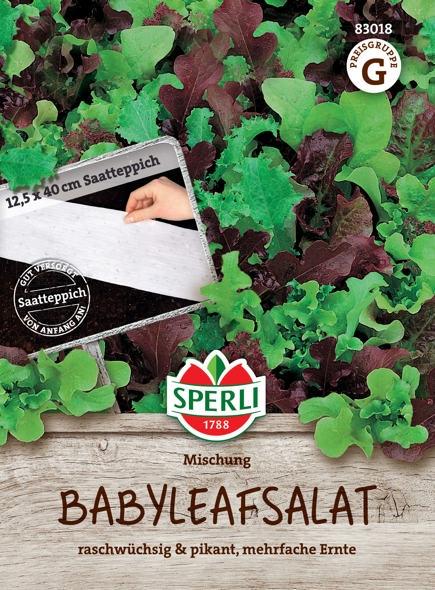 Babyleafsalat Mischung, Saatteppich