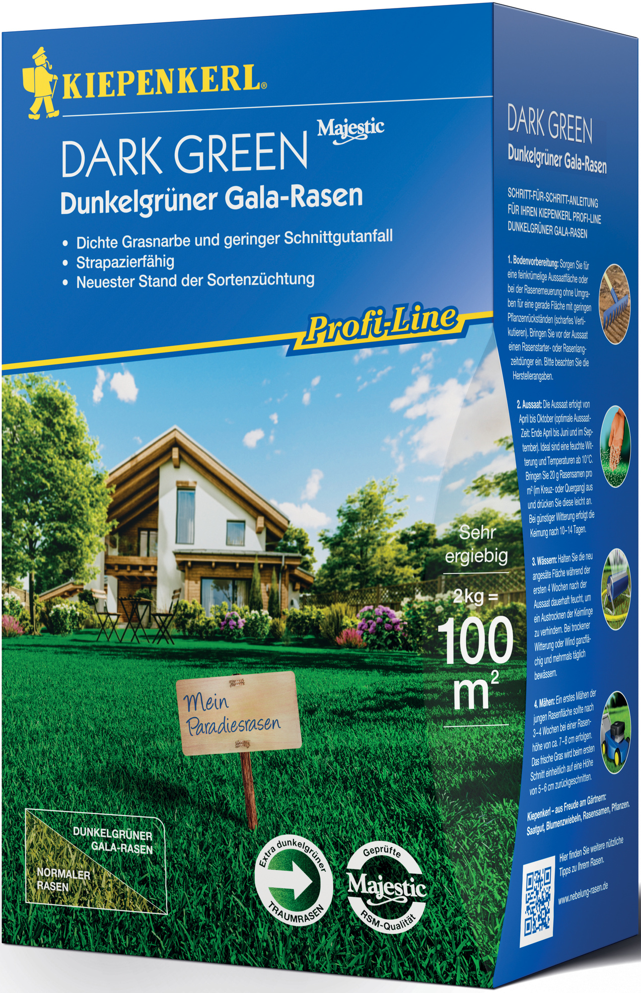 Profi-Line Dark Green Dunkelgrüner Gala-Rasen, 2 kg